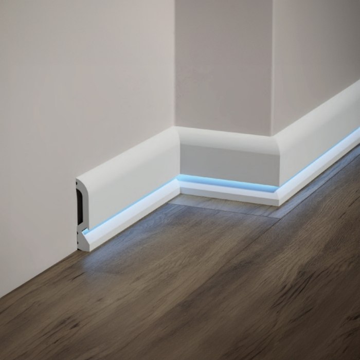 LED Duct Baseboard Molding ASL-001 Modern Floor Trim