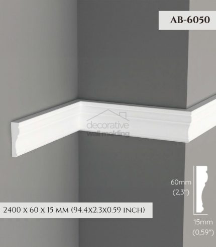 Paintable Wall Molding Durable White Moulding AB-6050